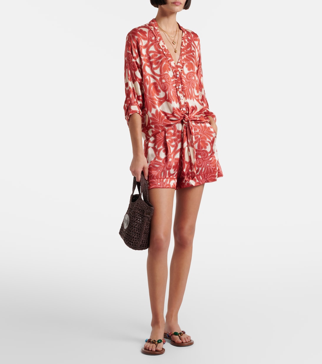 Isabelle printed high-rise shorts | Poupette St Barth