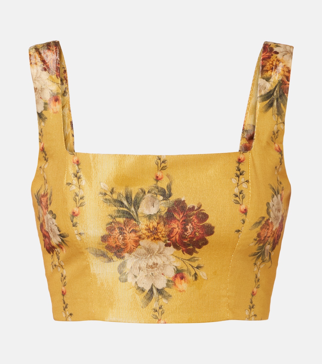 Top raccourci Amanda en coton mélangé à fleurs | Agua by Agua Bendita