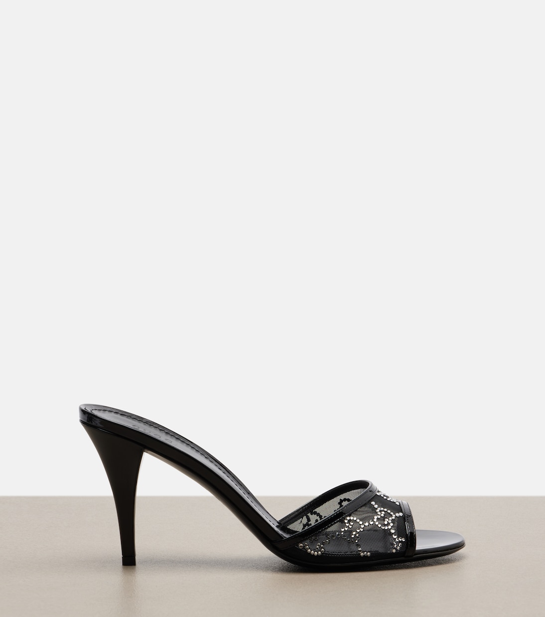 Erin GG embellished leather-trimmed mules | Gucci