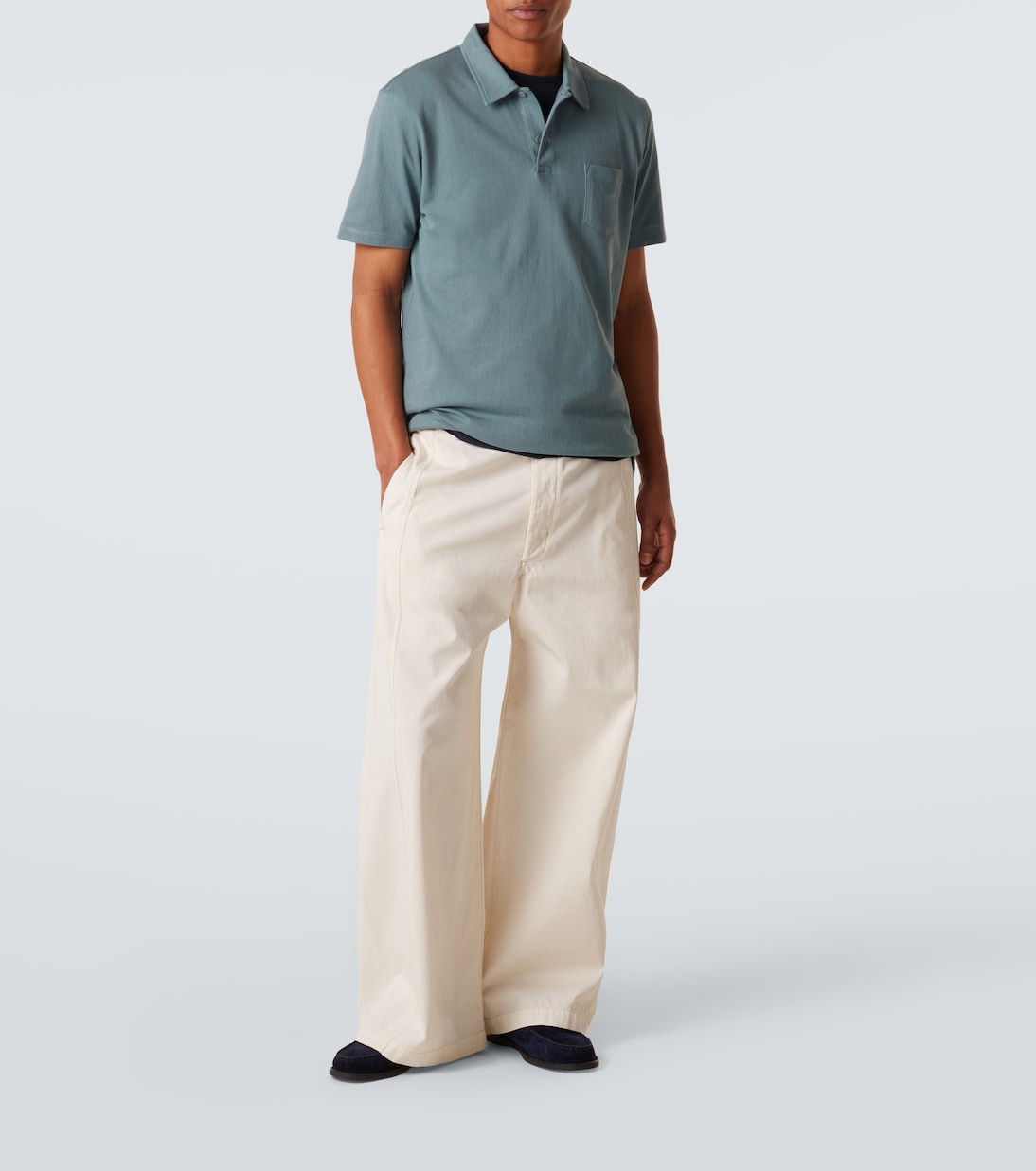 Polohemd Riviera aus Baumwoll-Mesh | Sunspel