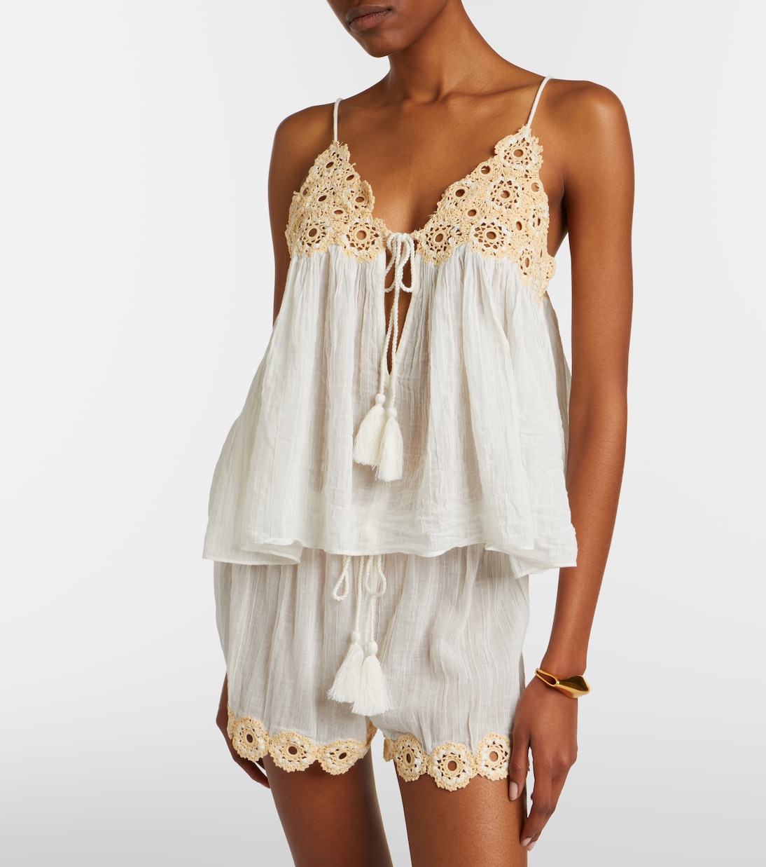 Alessia crochet-trimmed cotton gauze top | Ulla Johnson
