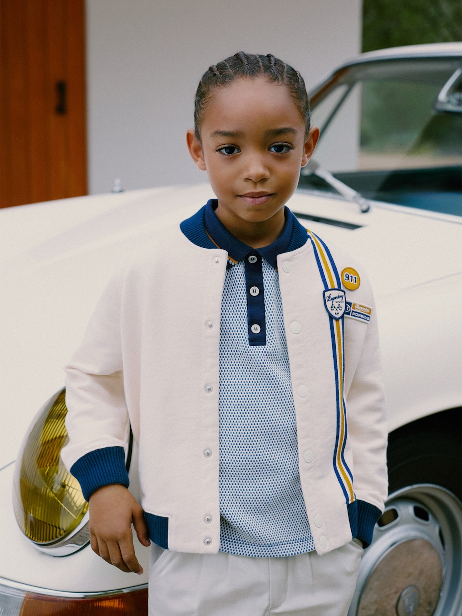x Porsche Christopher patch-appliqué cotton varsity jacket | Bonpoint