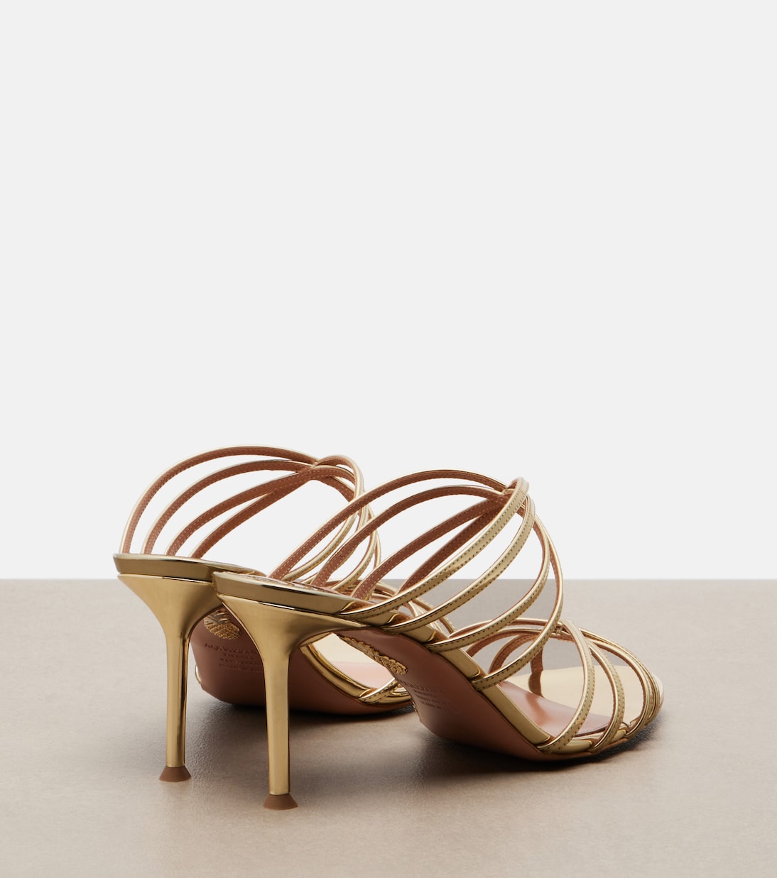 Tell Me mirrored leather mules | Aquazzura