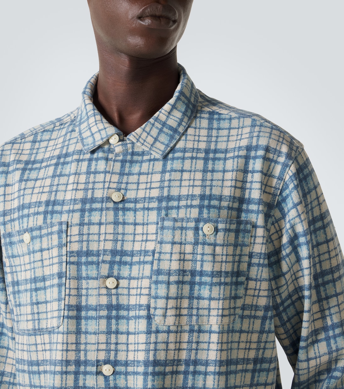 Plaid cotton and linen jersey shirt | RRL