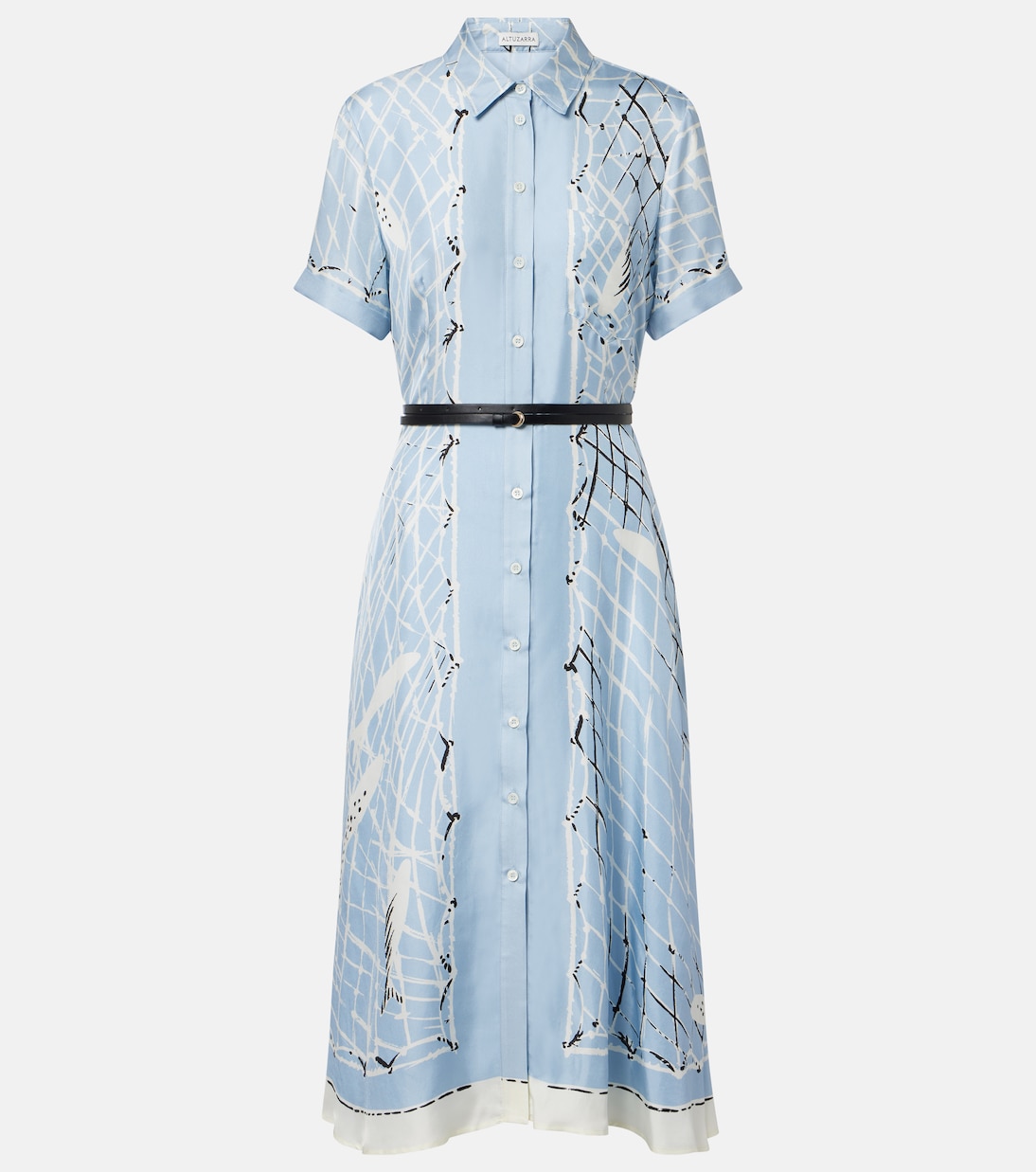 Robe chemise Kiera en soie imprimée | Altuzarra