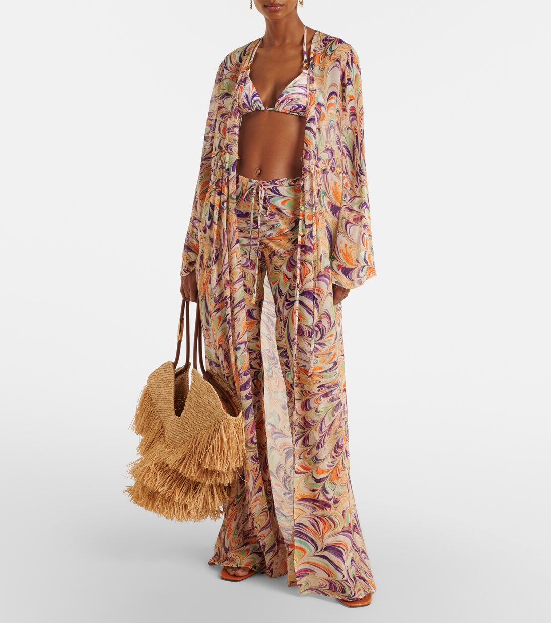 Caftán Chloe de georgette estampado | Alexandra Miro