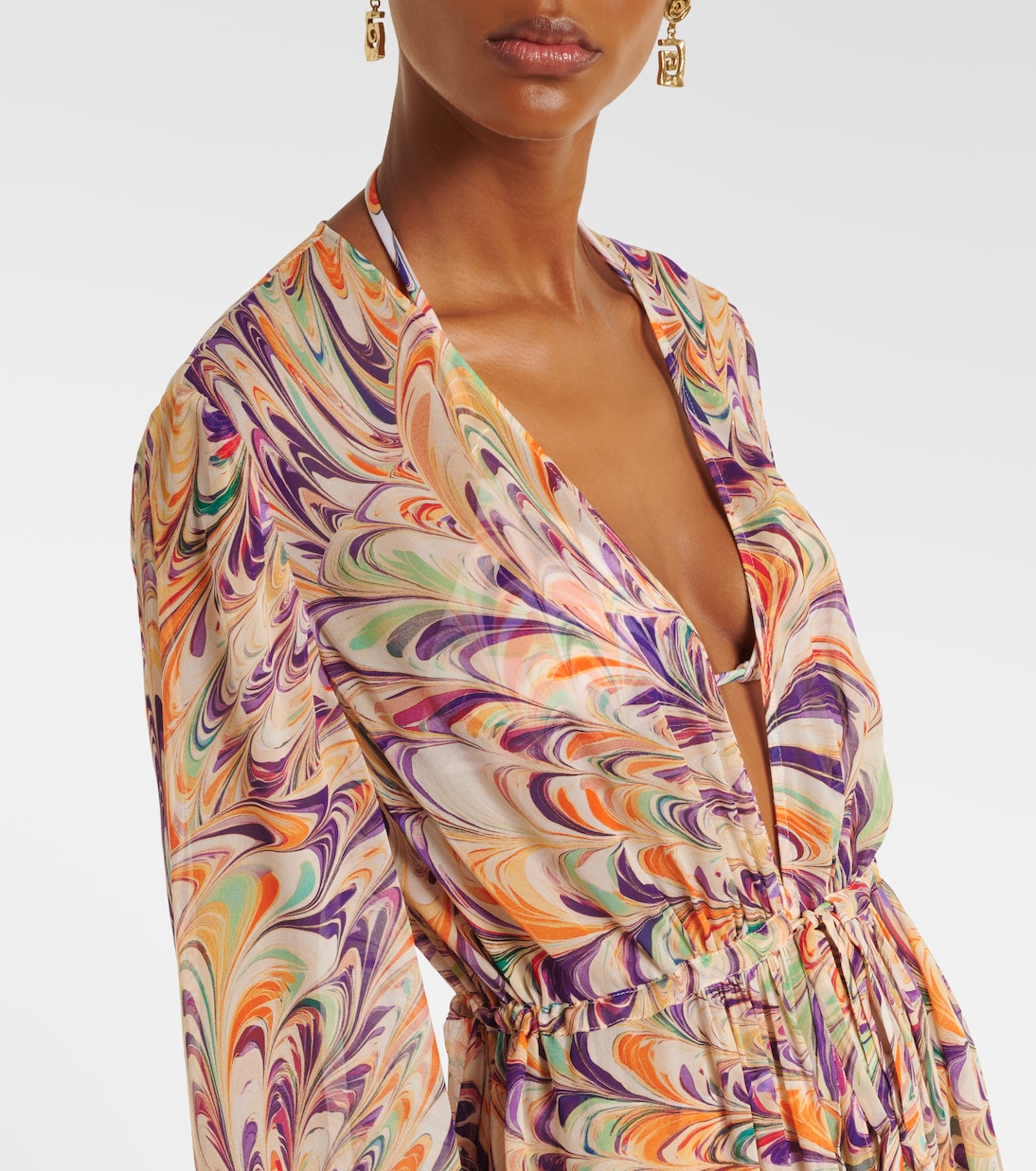 Caftán Chloe de georgette estampado | Alexandra Miro