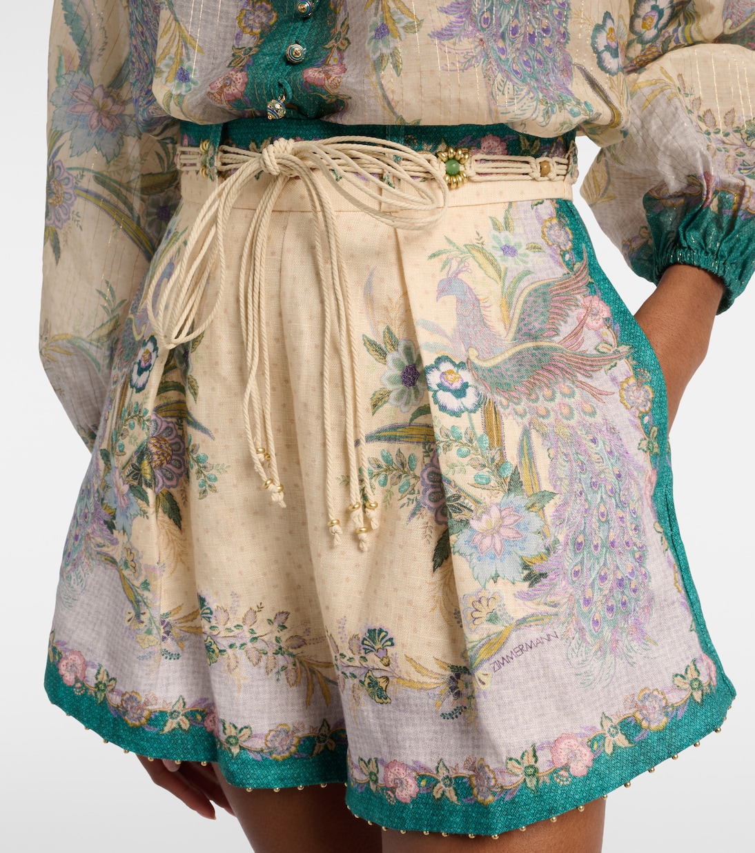 Indra printed linen shorts | Zimmermann