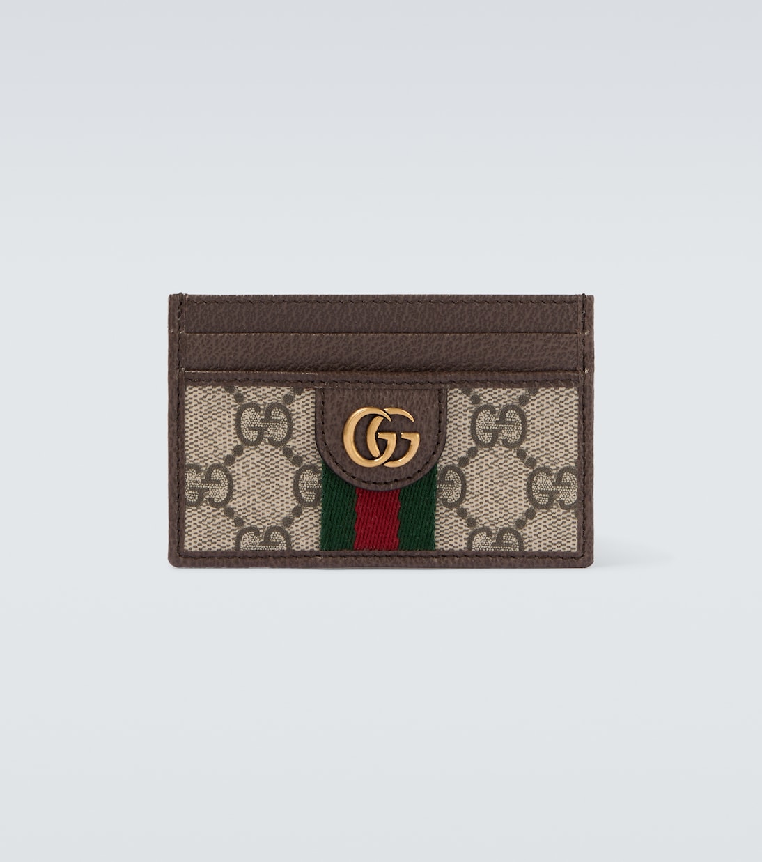 Ophidia leather-trimmed card case | Gucci