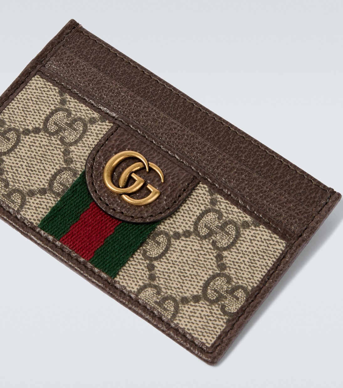 Ophidia leather-trimmed card case | Gucci