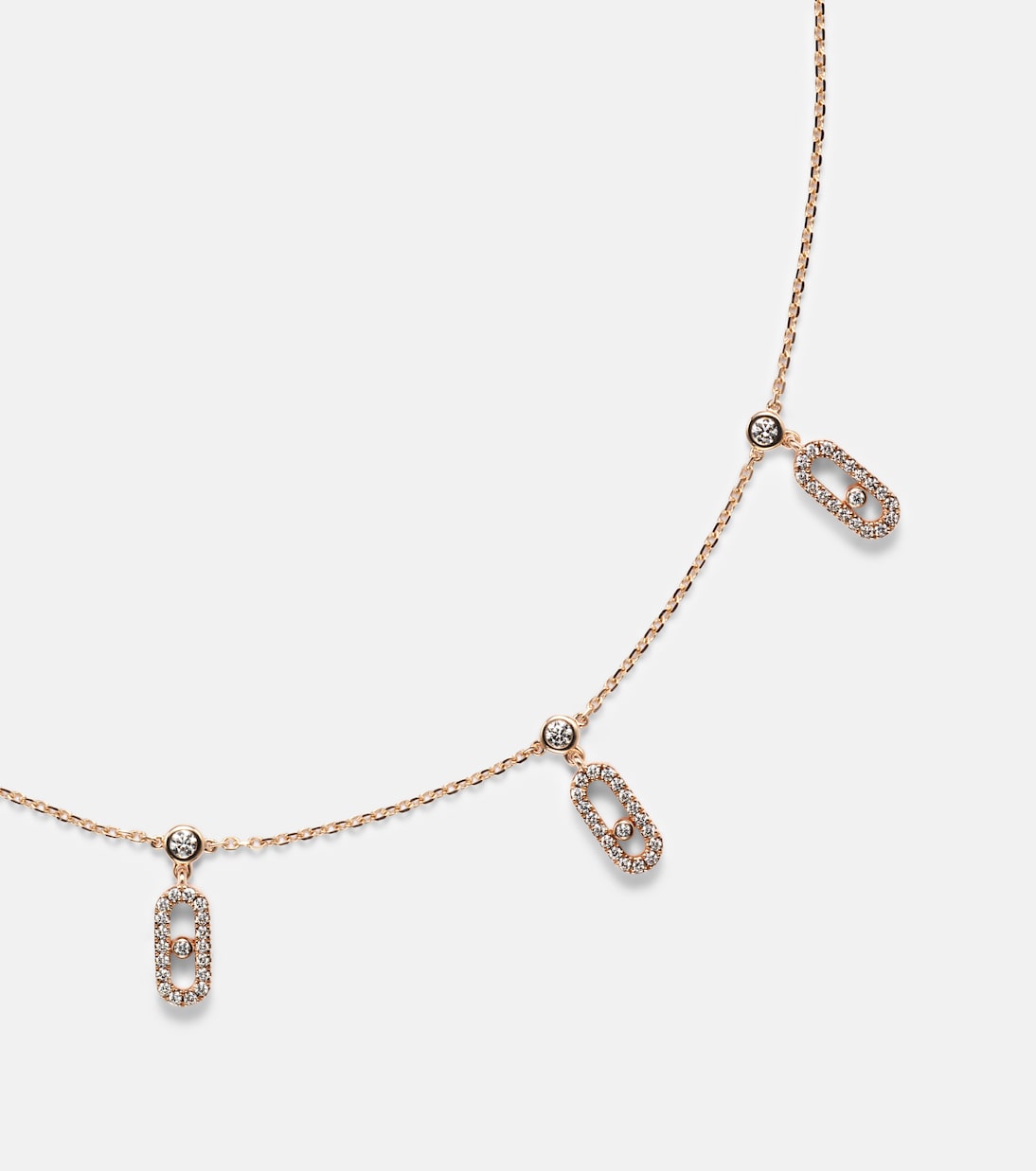 Move Uno 18kt rose gold choker with diamonds | Messika