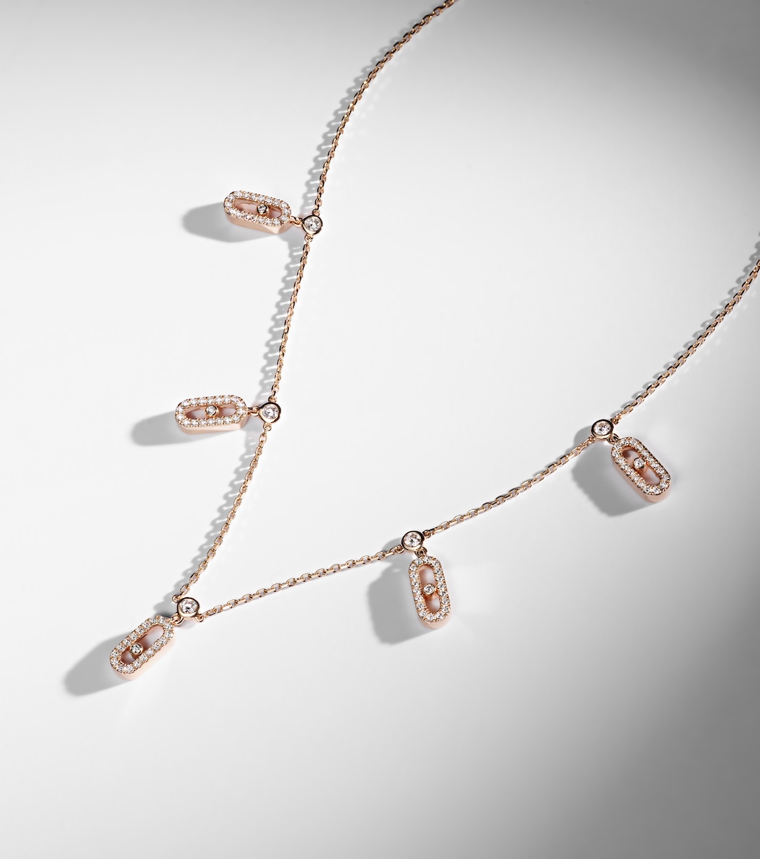 Move Uno 18kt rose gold choker with diamonds | Messika