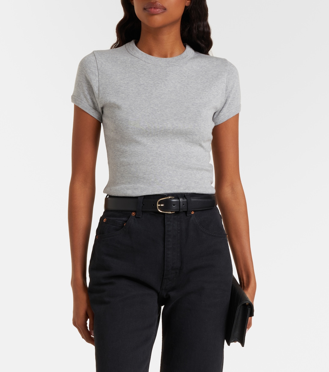 Cassandre ribbed-knit cotton T-shirt | Saint Laurent