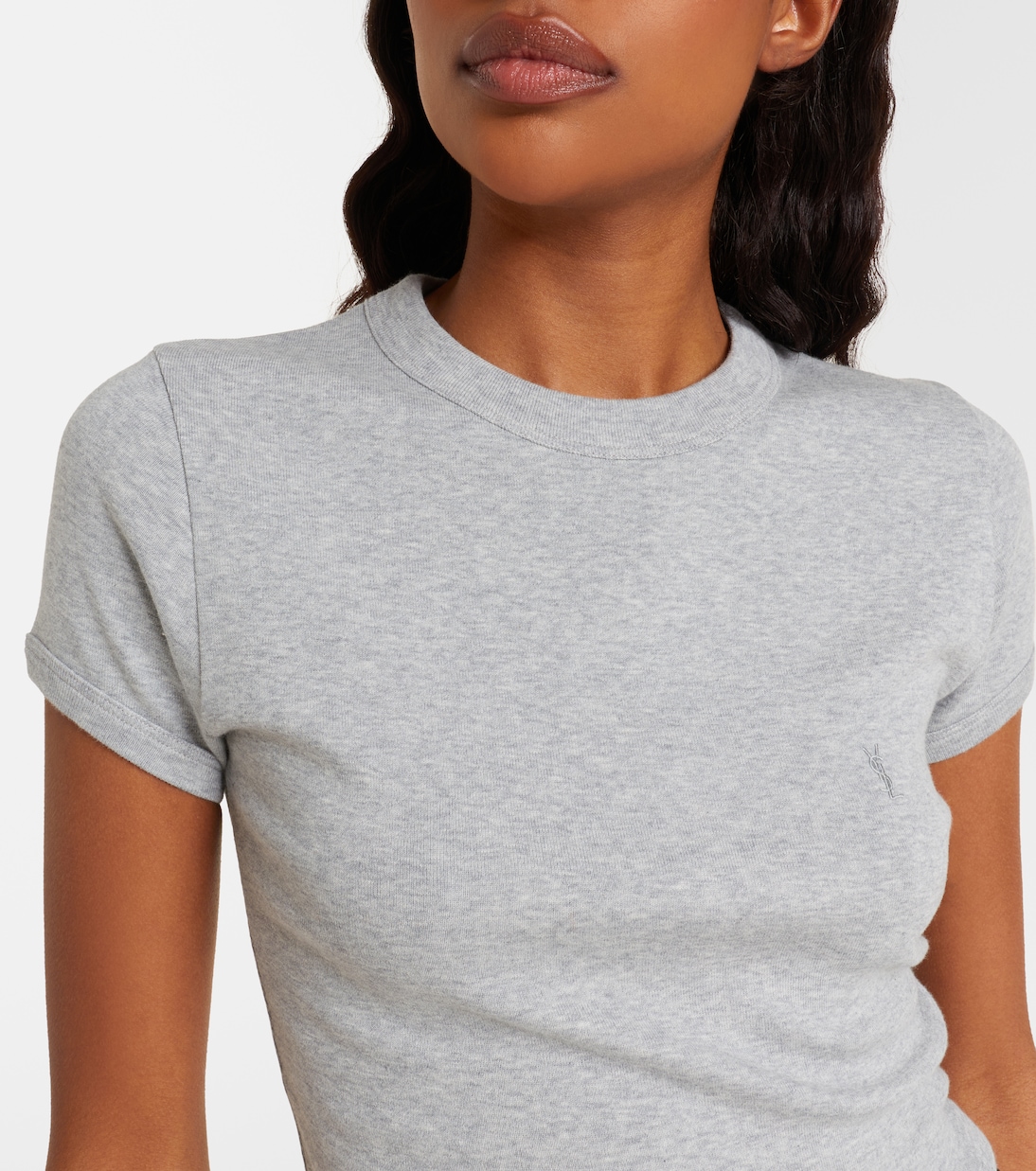 Cassandre ribbed-knit cotton T-shirt | Saint Laurent