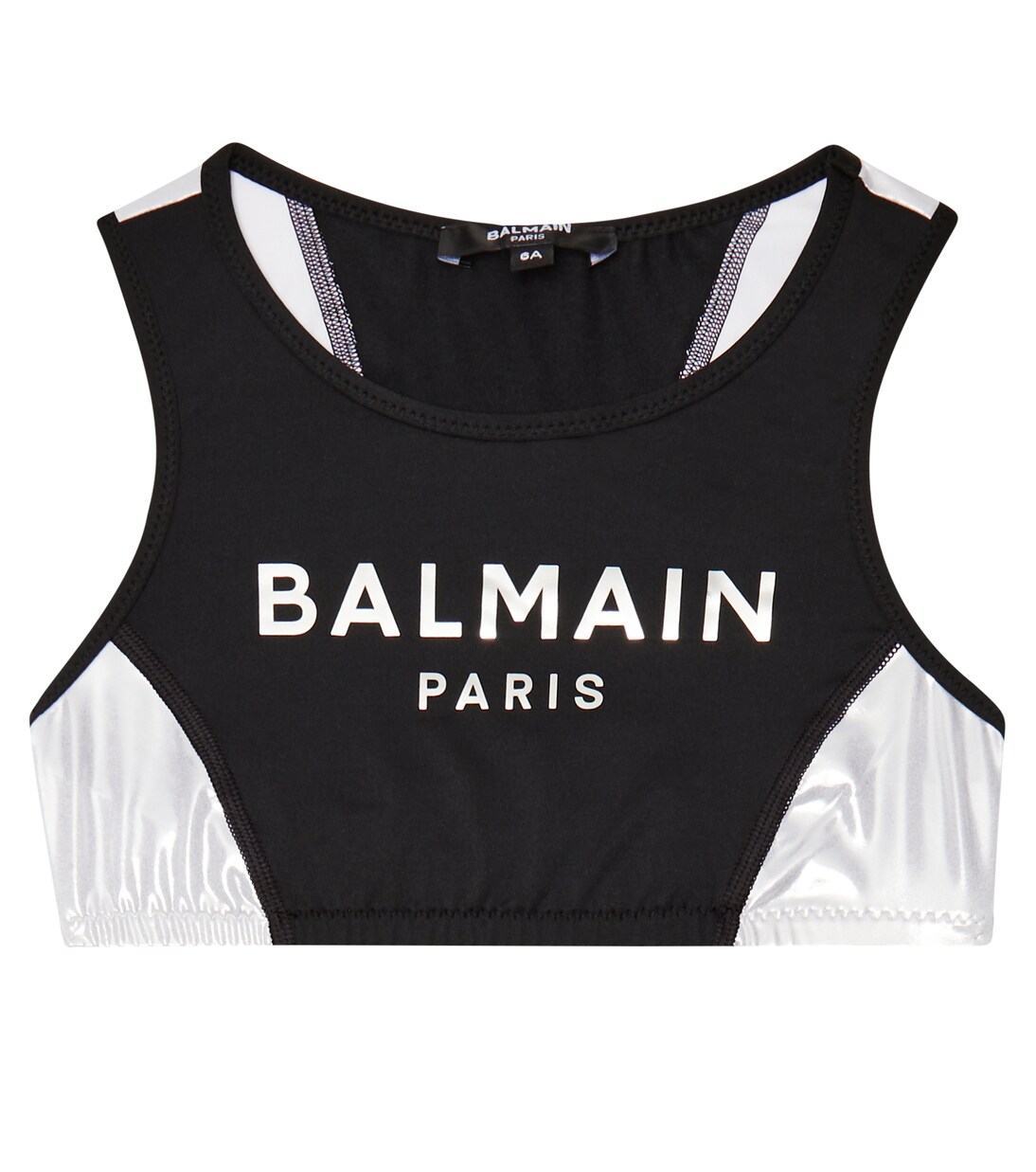 Logo printed sports crop top | Balmain Kids