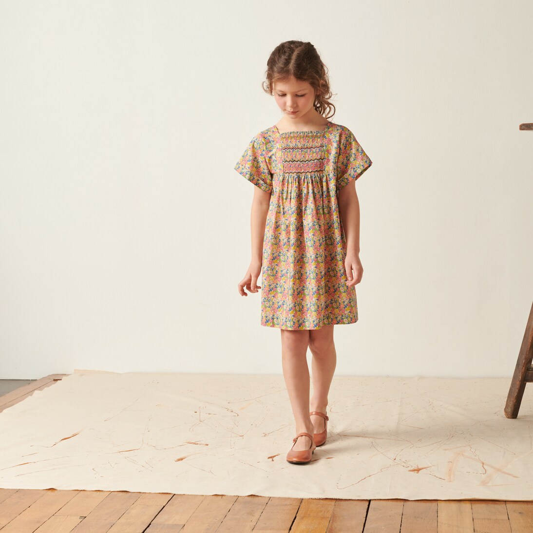 Robe en coton à fleurs | Bonpoint