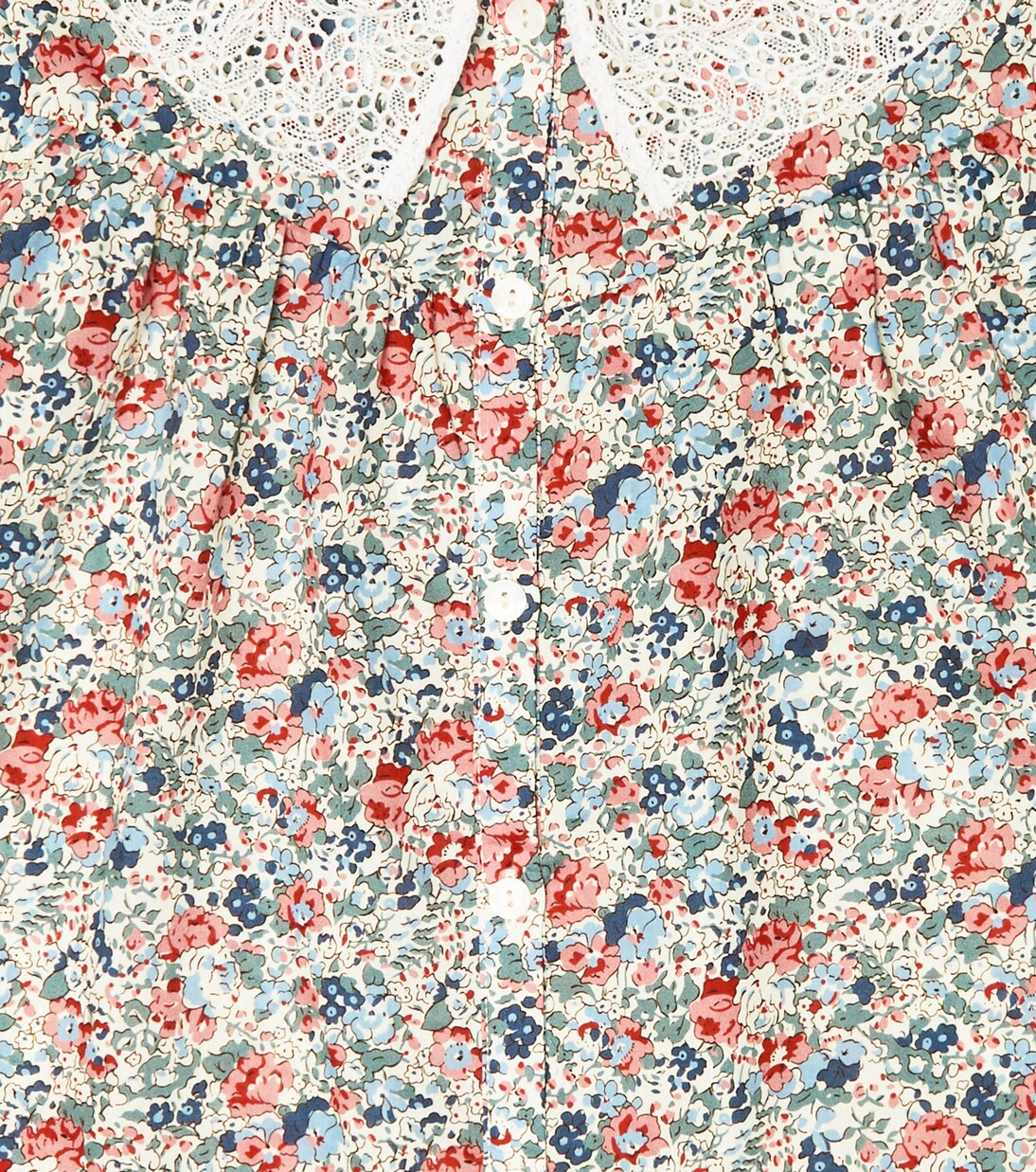 Lace-trimmed floral cotton blouse | Tartine et Chocolat