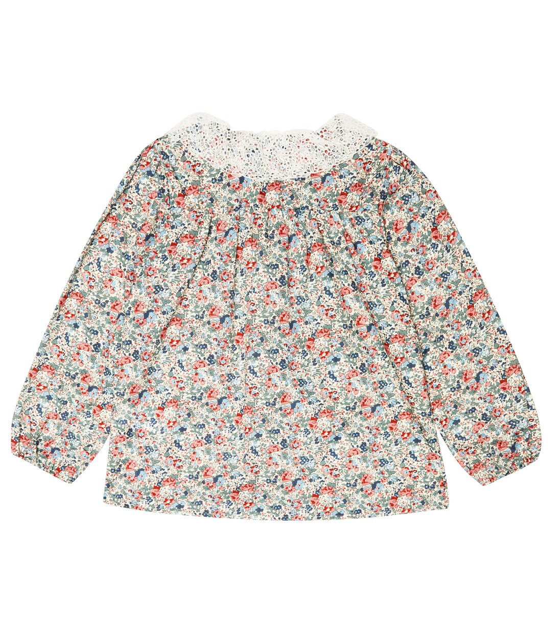 Lace-trimmed floral cotton blouse | Tartine et Chocolat
