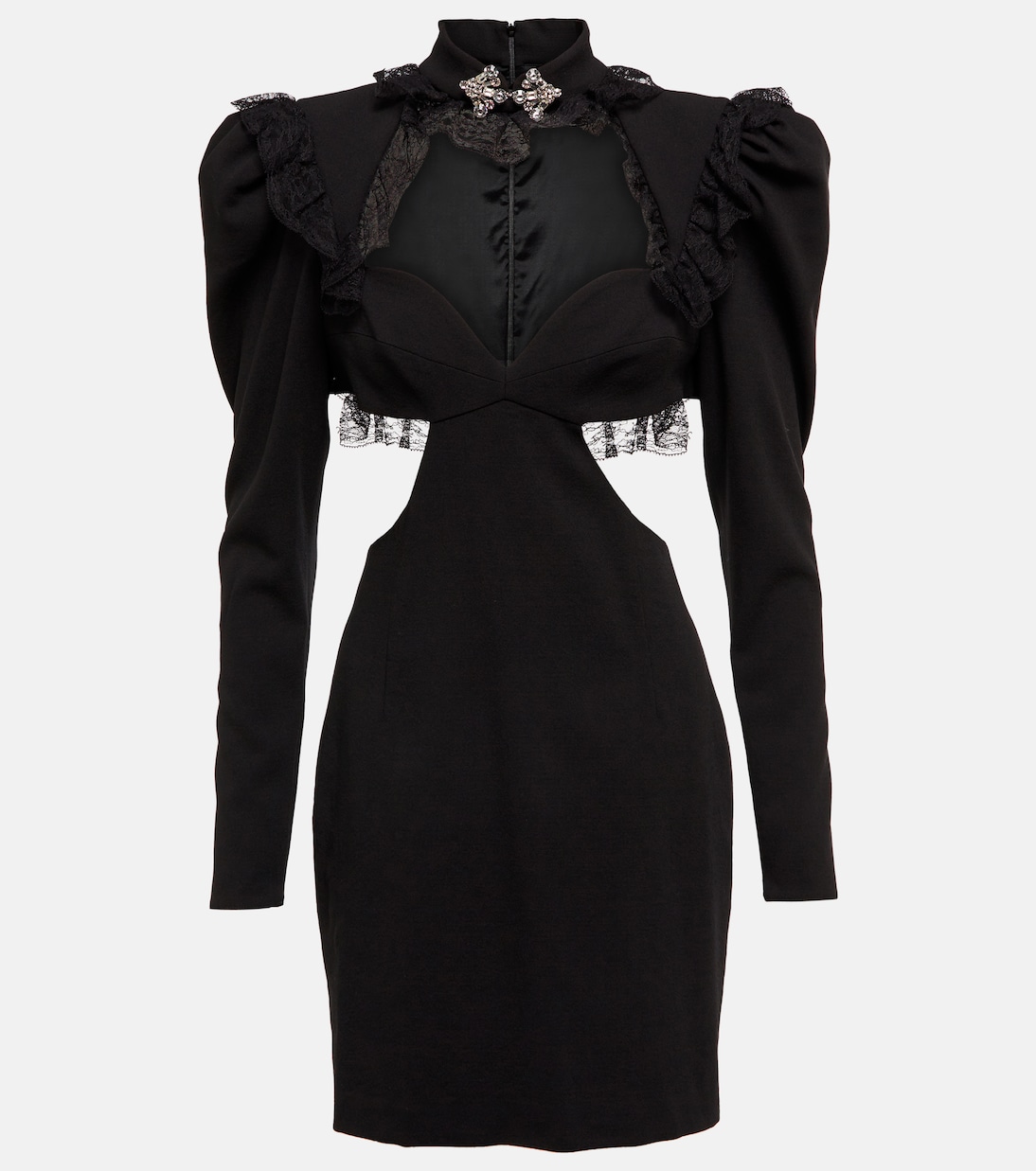 Robe en laine mélangée en dentelle | Alessandra Rich