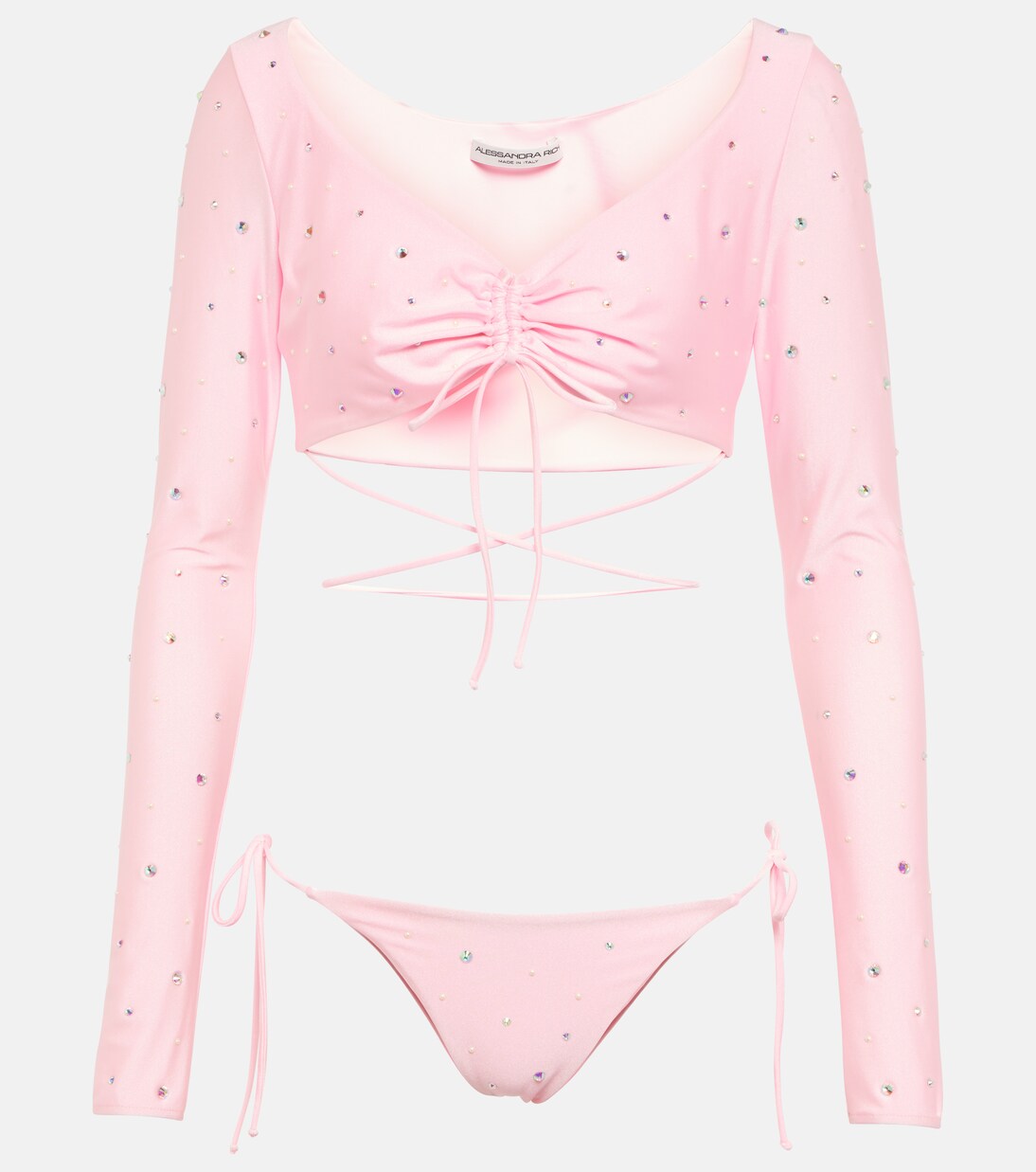 Bikini froncé à cristaux | Alessandra Rich