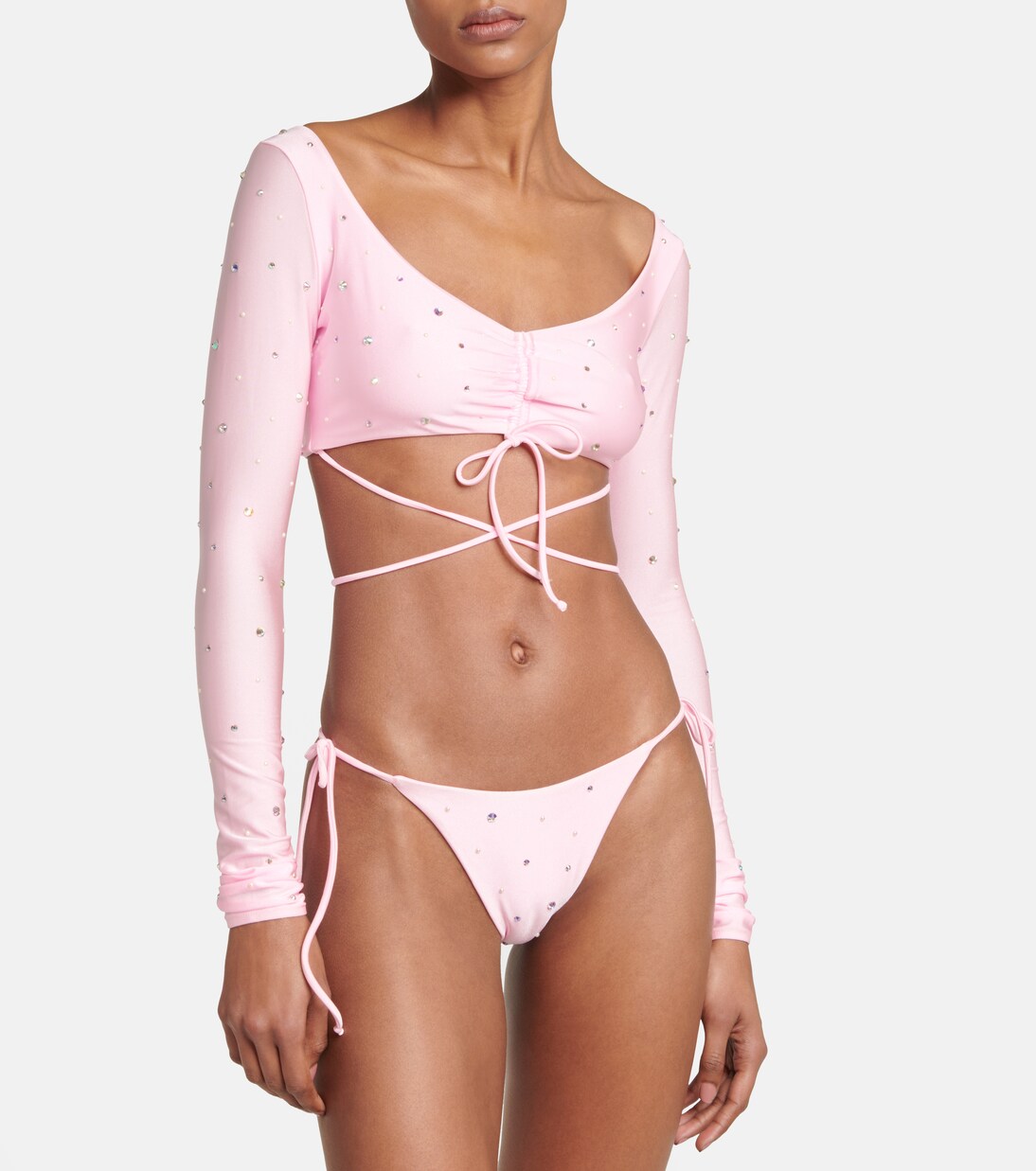 Bikini froncé à cristaux | Alessandra Rich