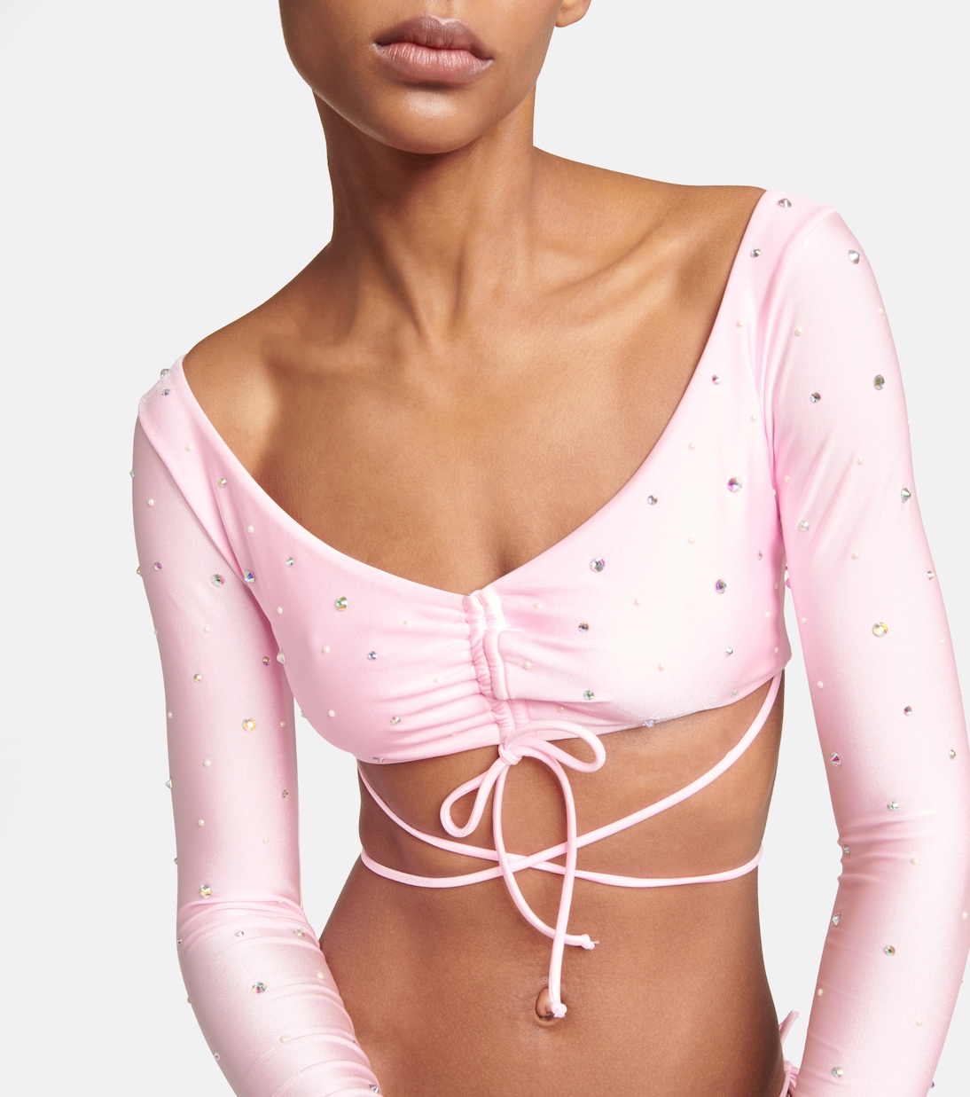 Bikini froncé à cristaux | Alessandra Rich