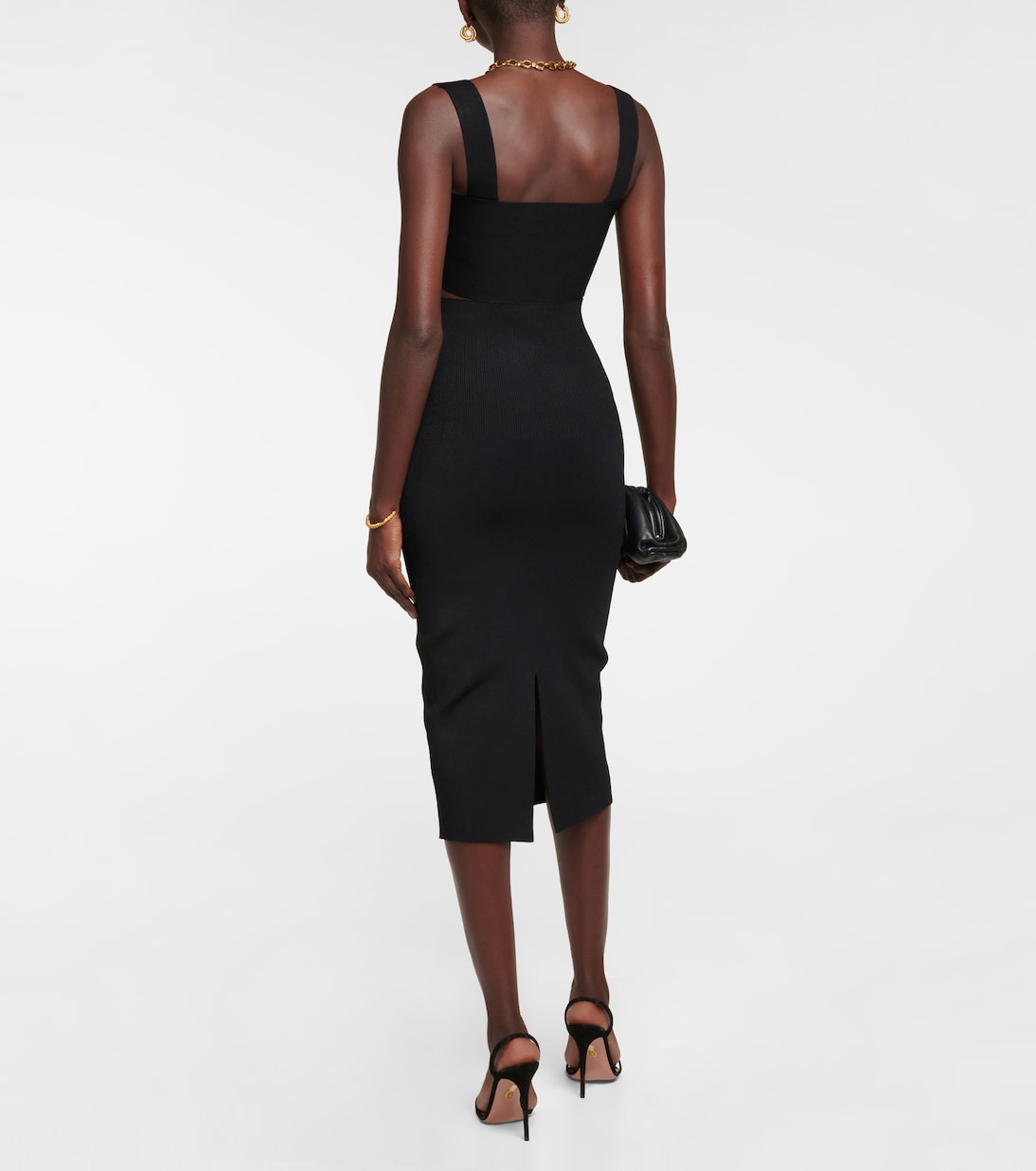 VB Body high-rise knit midi skirt | Victoria Beckham