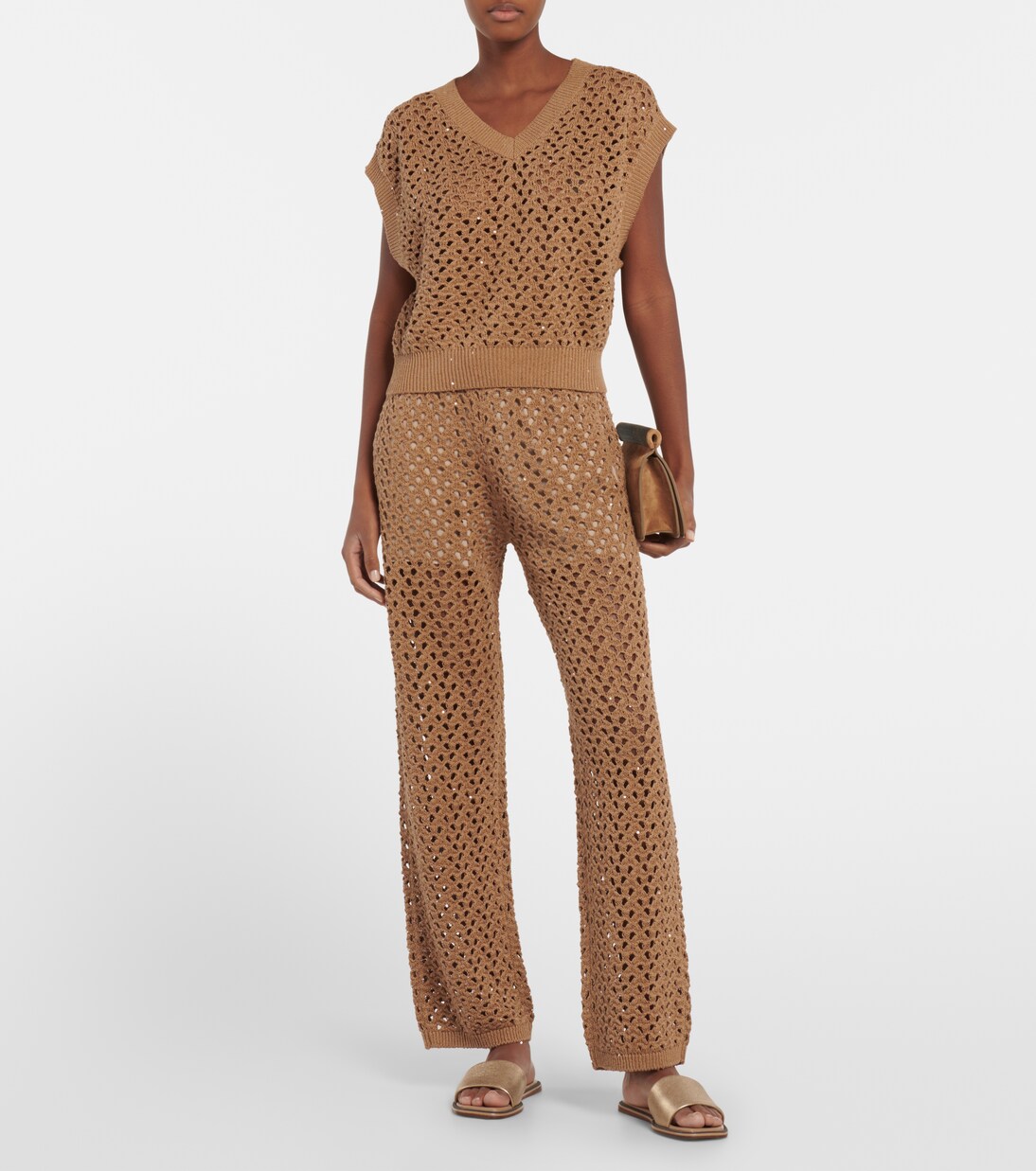 Pantalon en coton, lin et soie | Brunello Cucinelli