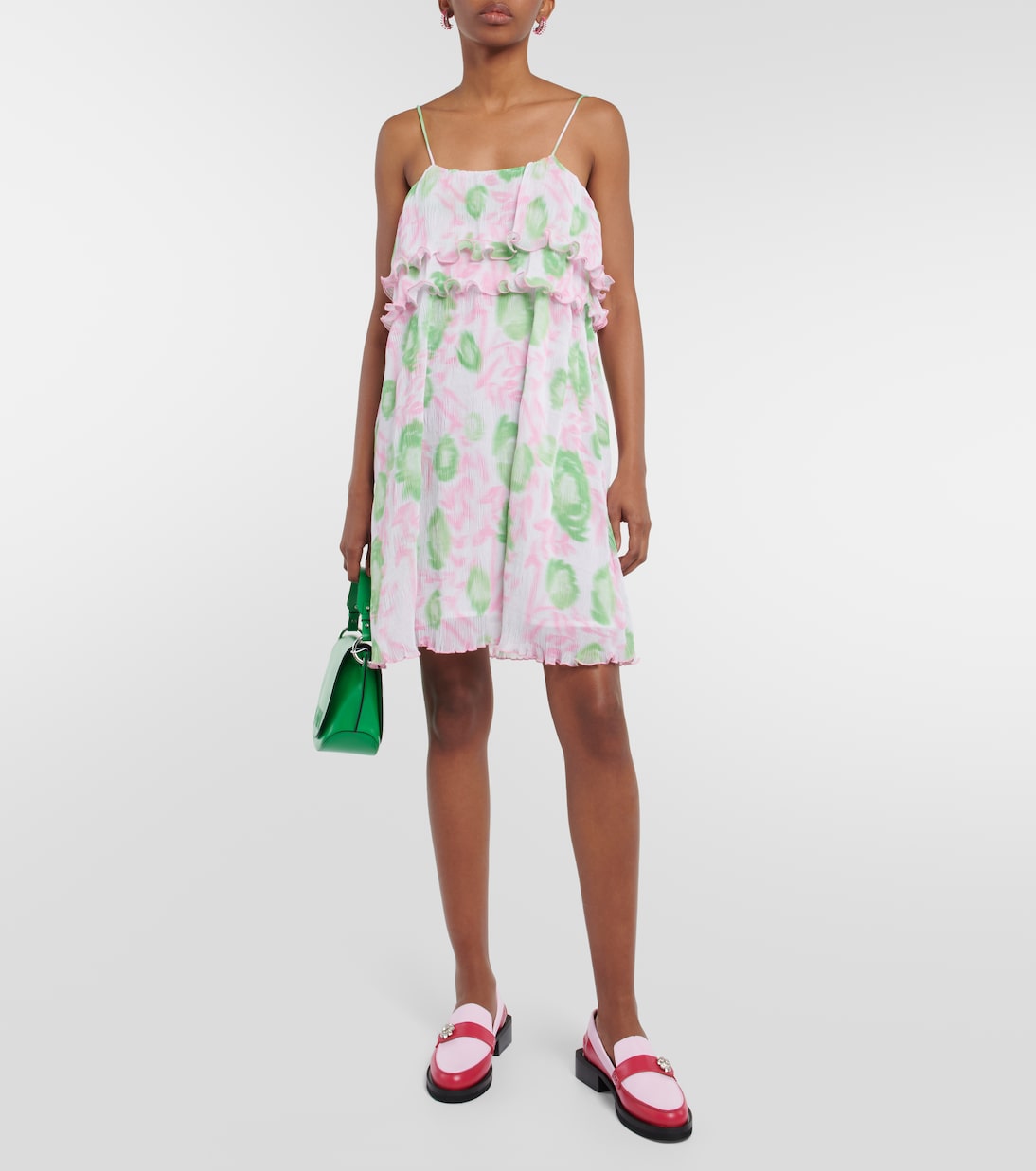 Floral georgette minidress | Ganni