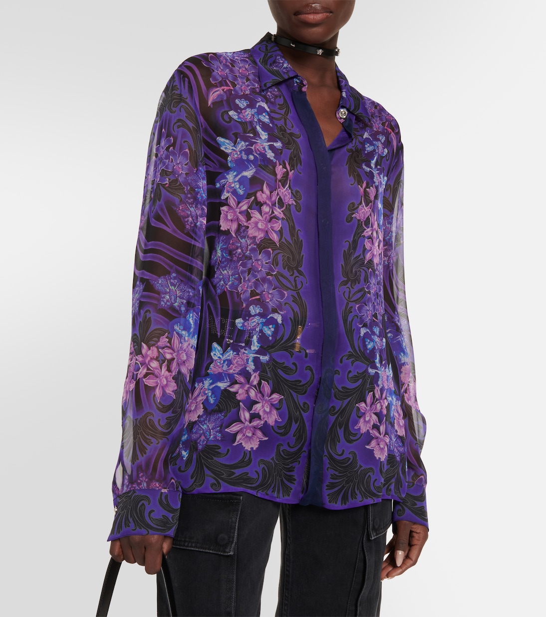 Hemd aus Seidenchiffon | Versace