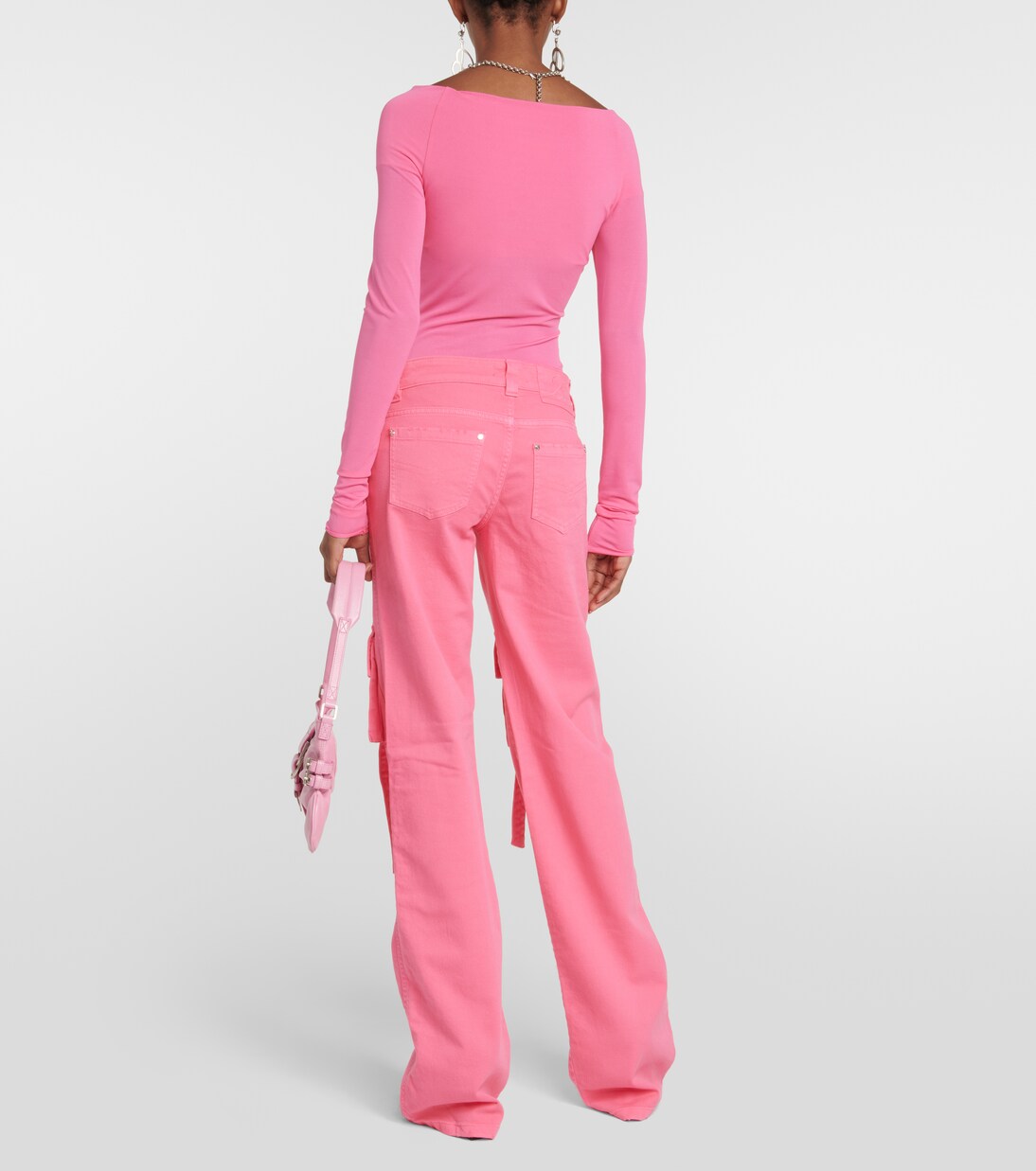 Low-Rise-Cargohose aus Denim | Blumarine