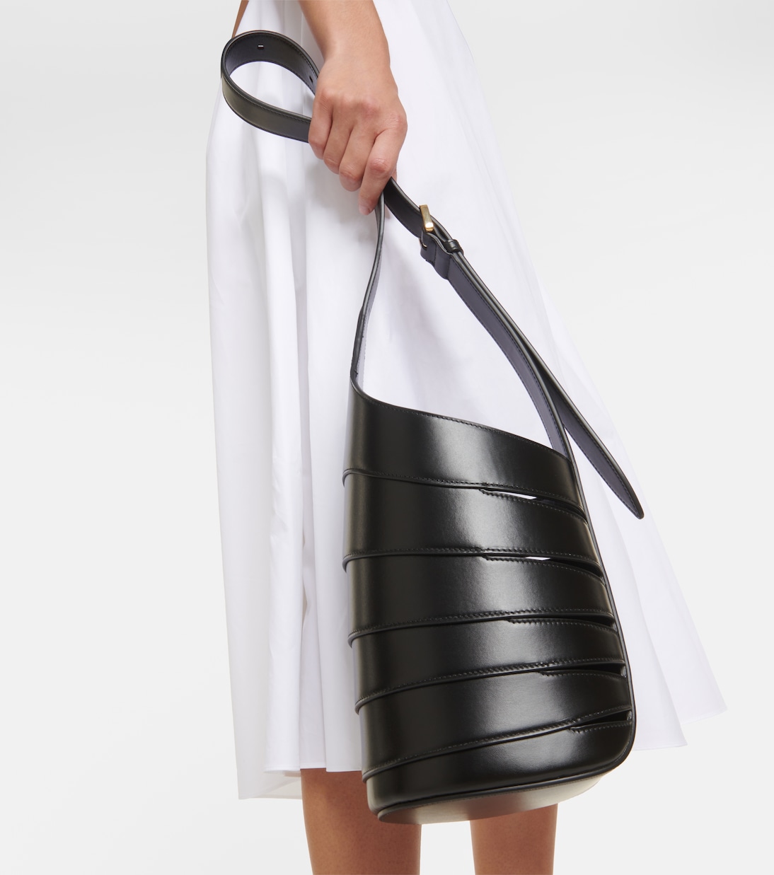 Babel Small leather shoulder bag | Alaïa