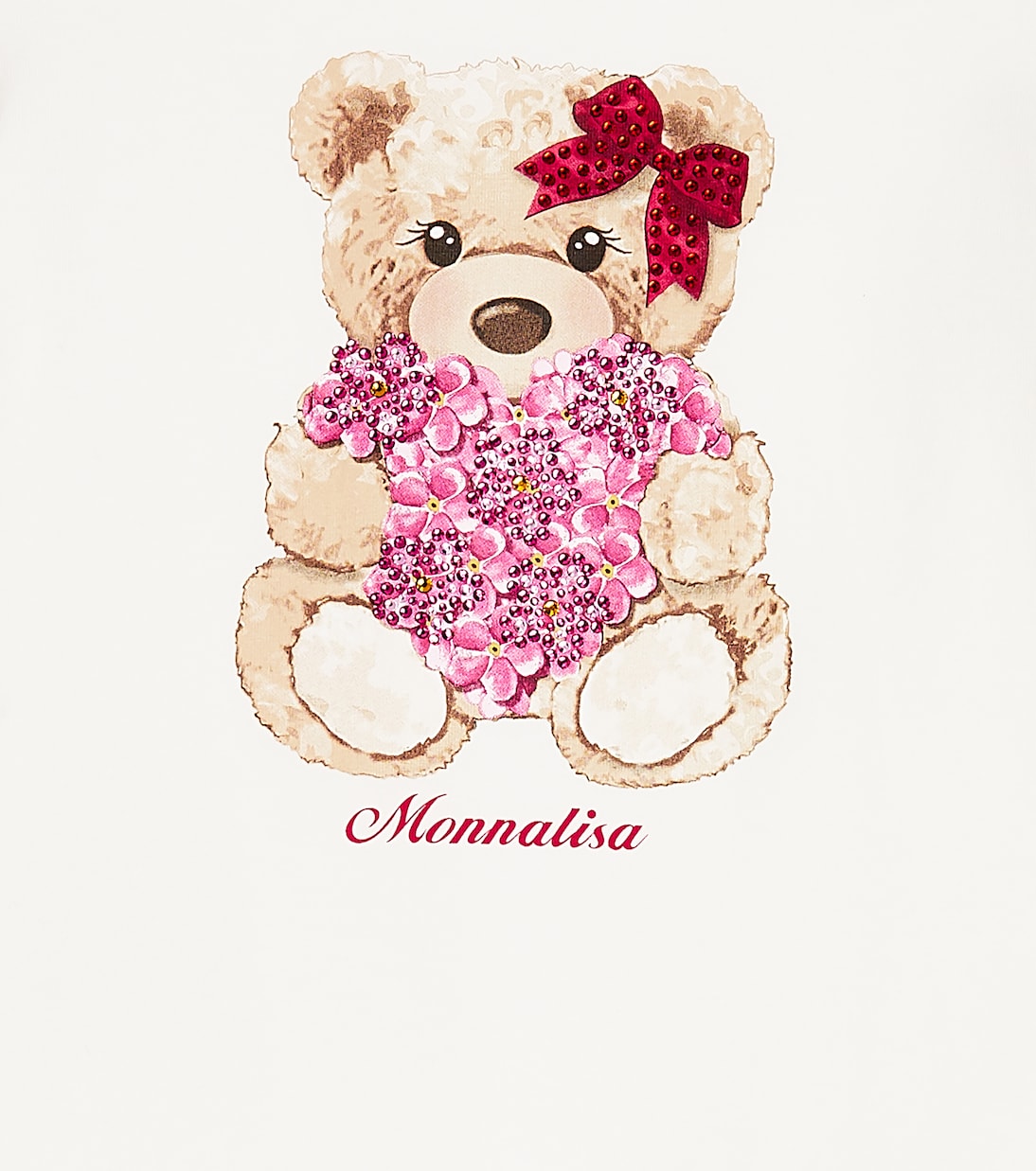 Tulle-trimmed printed cotton dress | Monnalisa