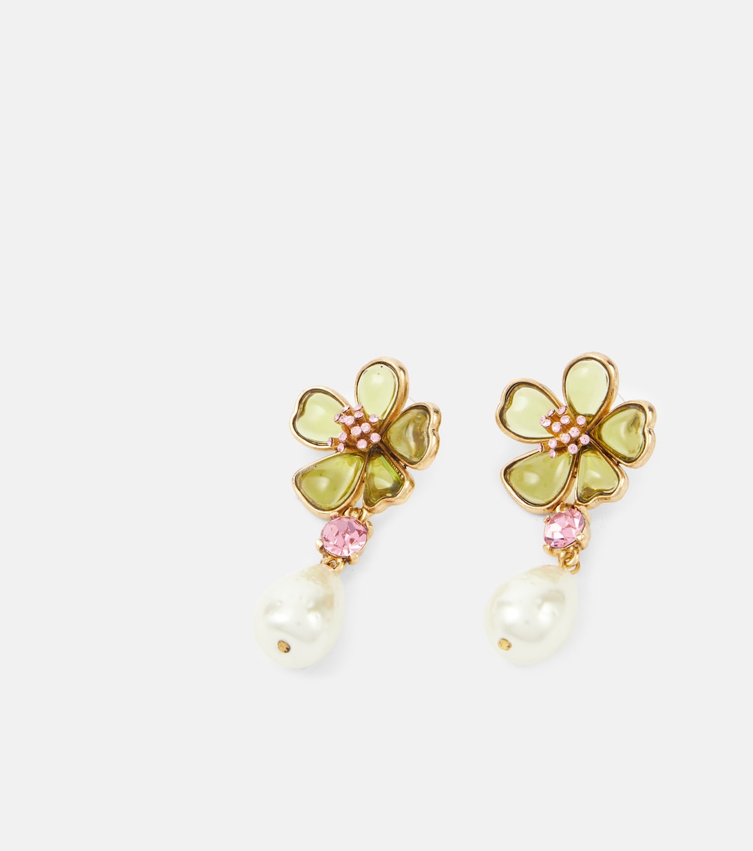 Floral embellished drop earrings | Oscar de la Renta