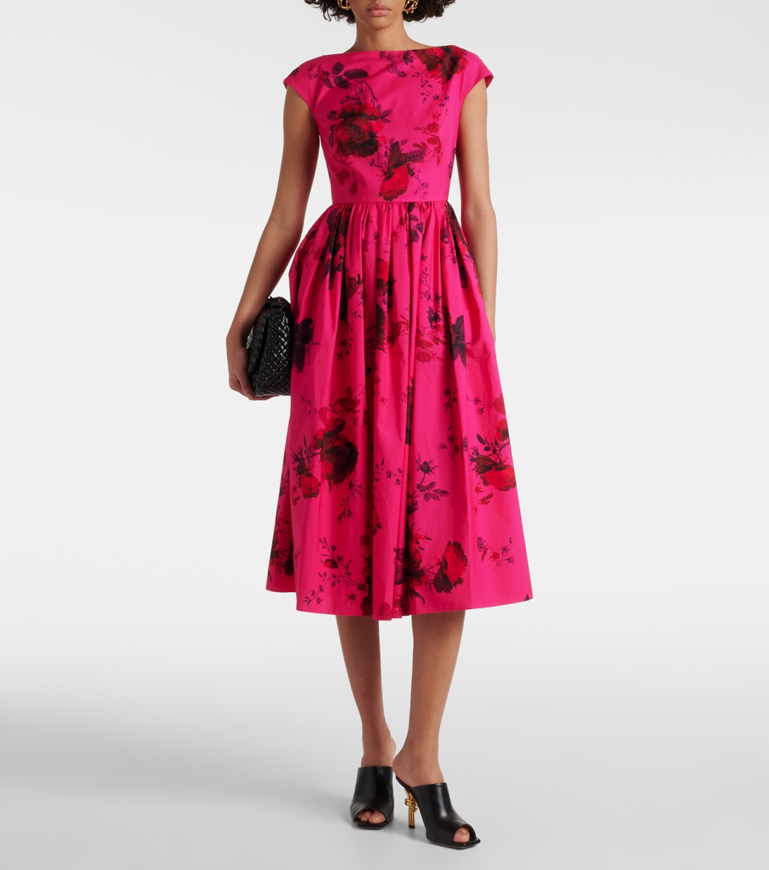 Robe midi en coton à fleurs | Erdem