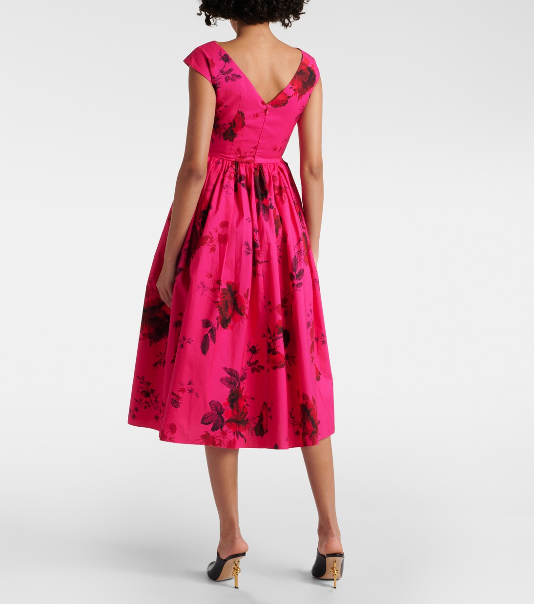 Robe midi en coton à fleurs | Erdem