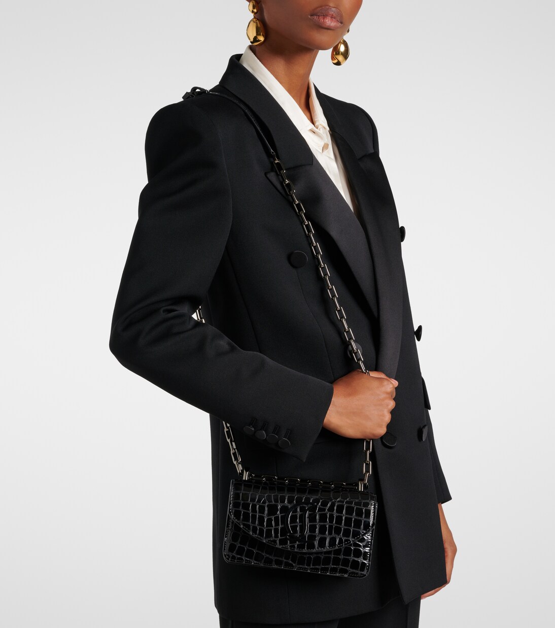 Loubi54 croc-effect leather shoulder bag | Christian Louboutin