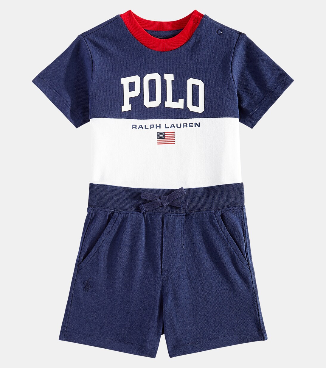Baby logo cotton T-shirt and shorts set | Polo Ralph Lauren Kids
