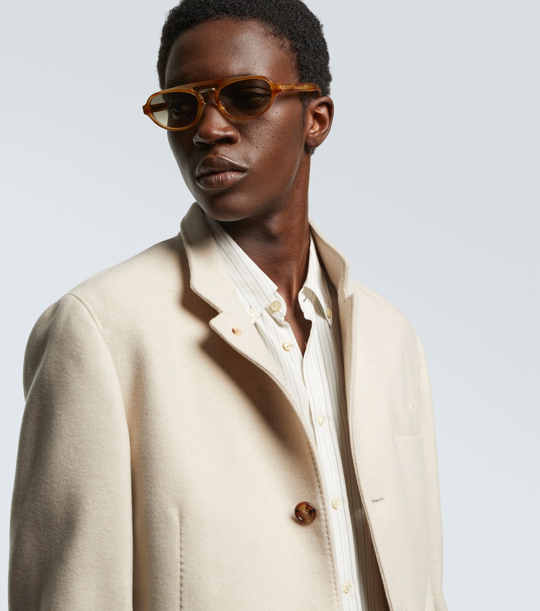 玳瑁纹效果眉框太阳镜 | Brunello Cucinelli