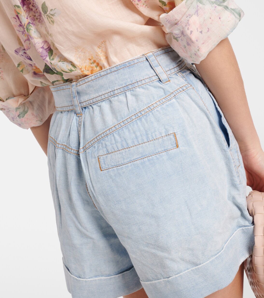 High-rise denim shorts | Zimmermann