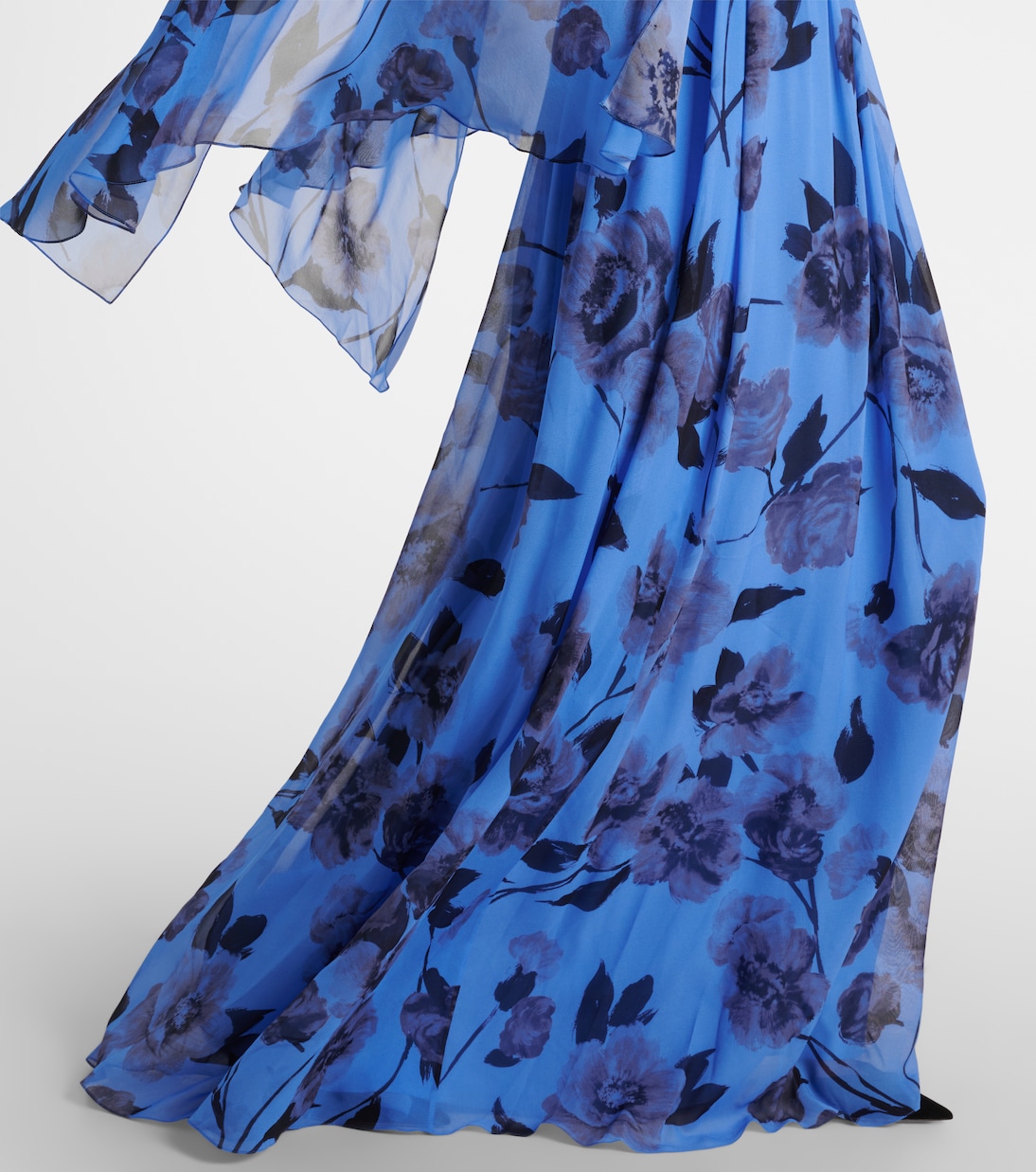 Tie-neck floral silk voile gown | Erdem