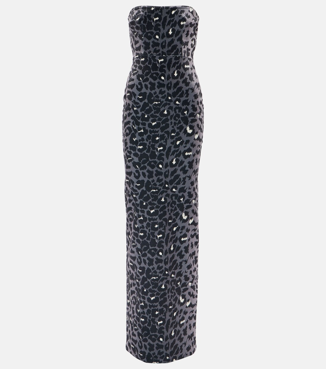 Leopard-print strapless velvet gown | Alex Perry