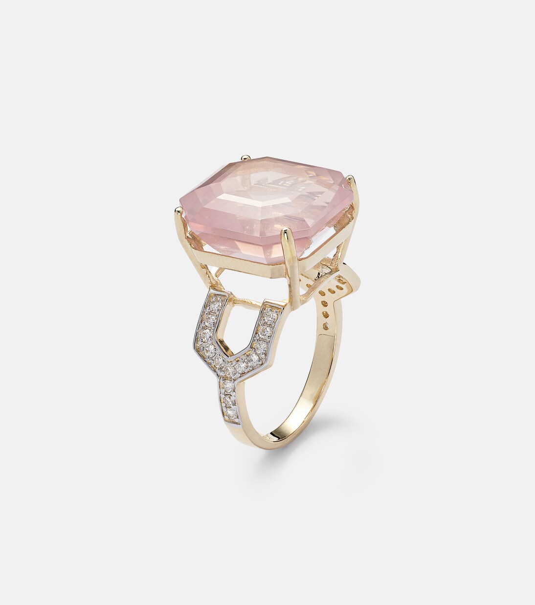 14kt gold ring with topaz and diamonds | Mateo