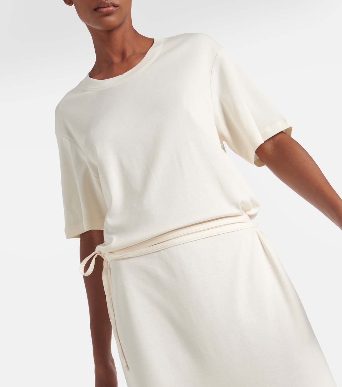 Vestido midi de algodón con cinturón | Lemaire