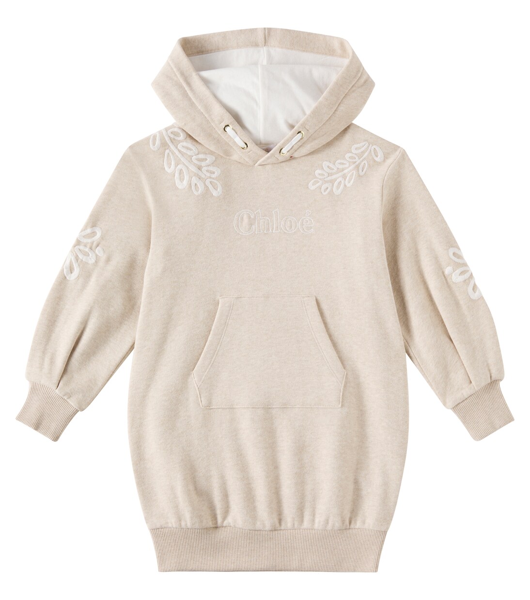 Robe sweat-shirt en coton à logo | Chloé Kids