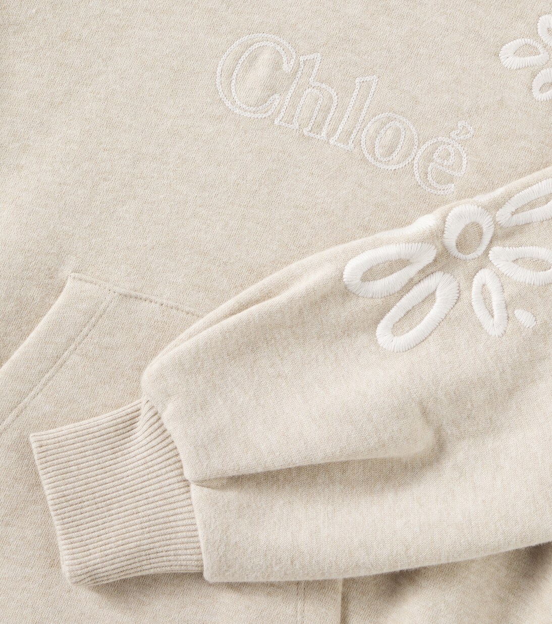 Robe sweat-shirt en coton à logo | Chloé Kids
