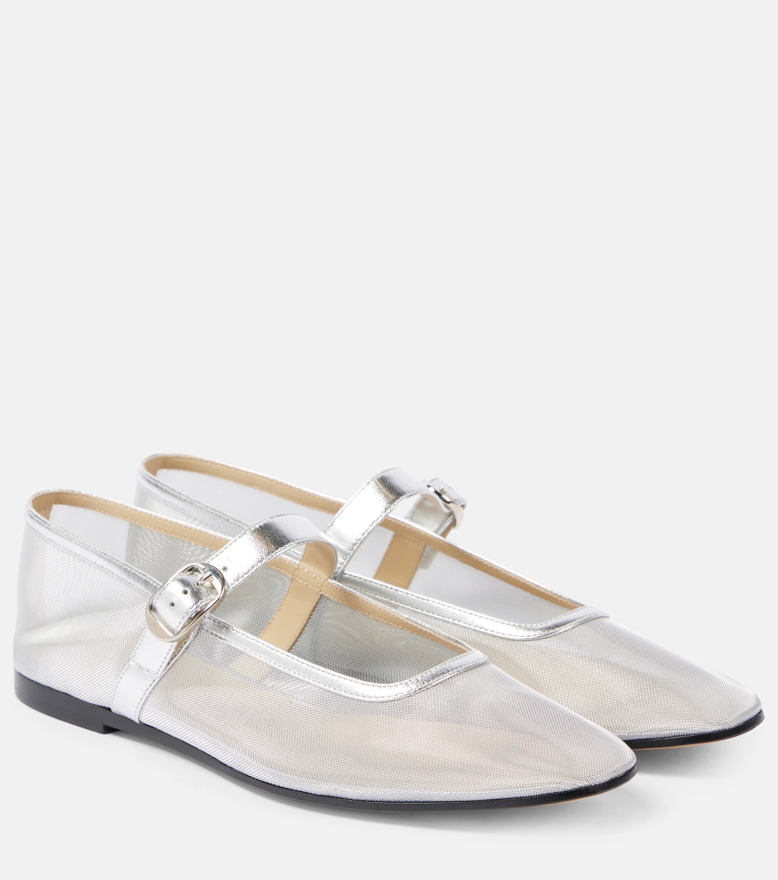 Leather-trimmed mesh ballet flats | Le Monde Béryl
