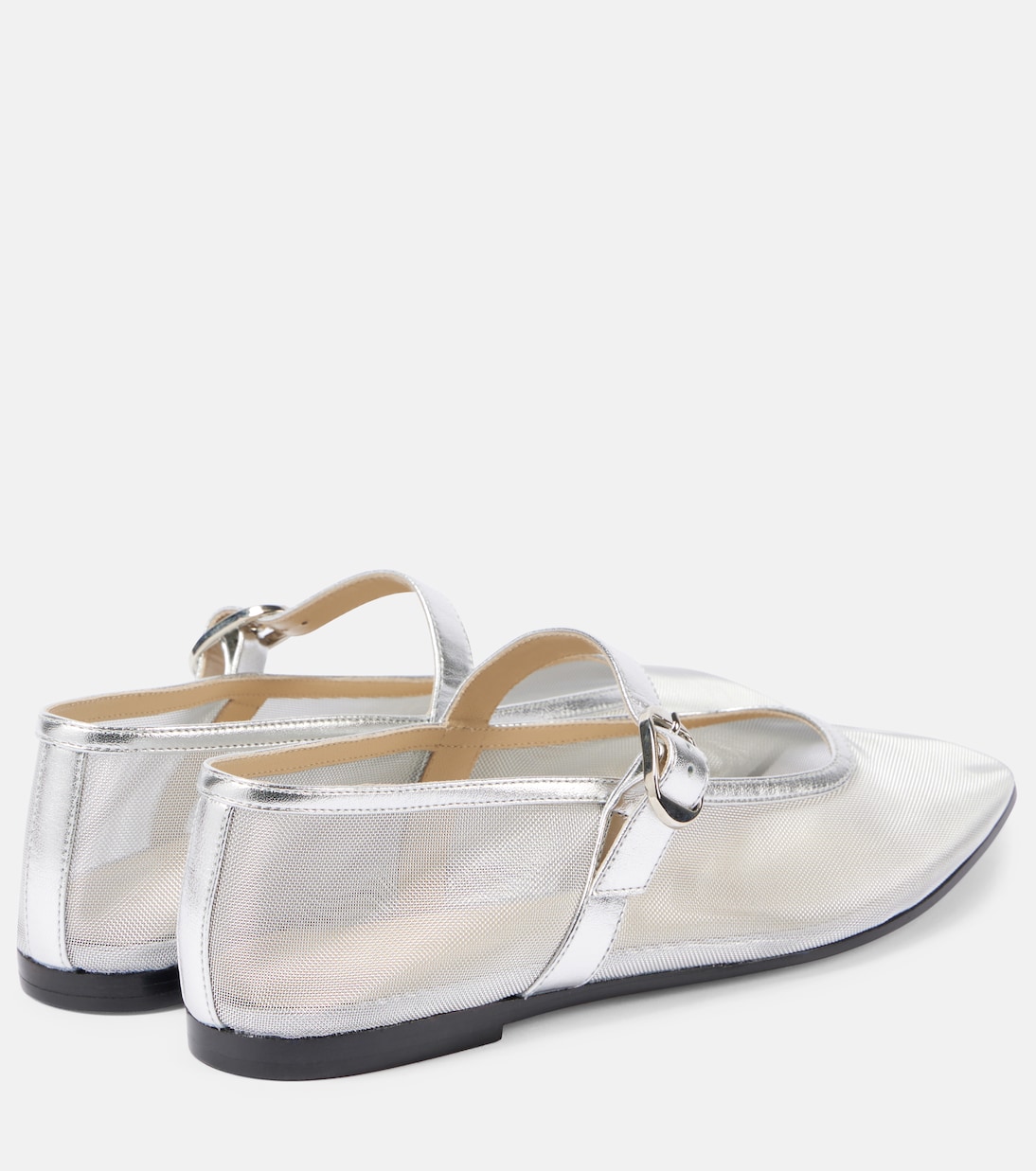 Leather-trimmed mesh ballet flats | Le Monde Béryl