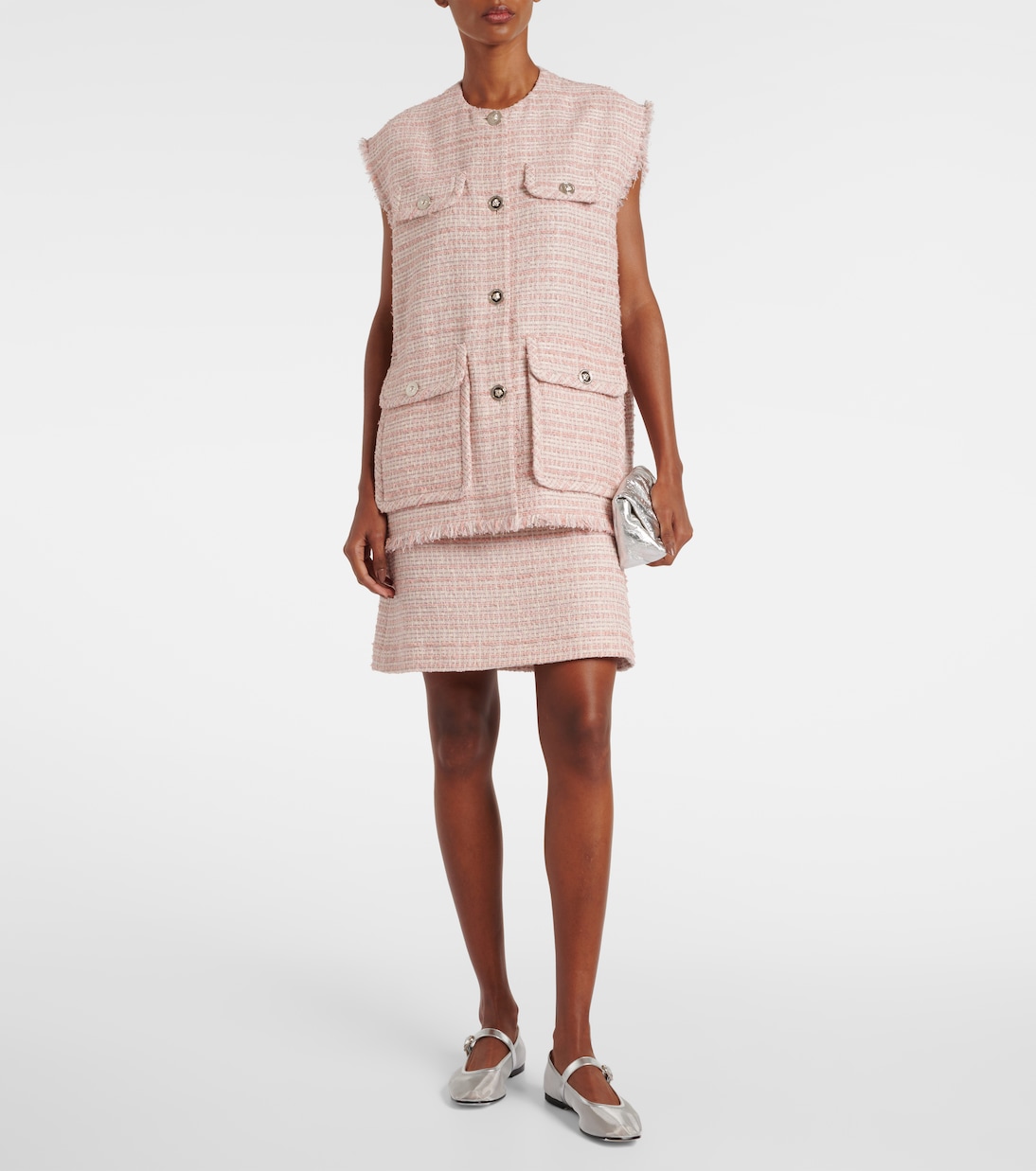 Leather-trimmed mesh ballet flats | Le Monde Béryl