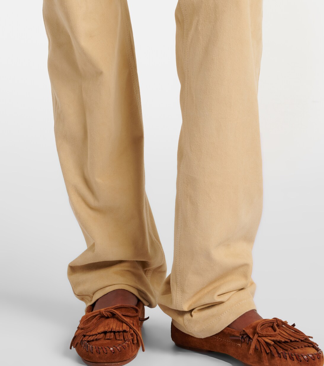 Gerade Low-Rise-Hose Scottie aus Leder | Ralph Lauren Collection